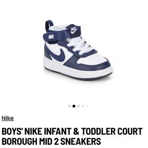 BOYS' NIKE TODDLER COURT BOROUGH MID 2 SNEAKERS 9C